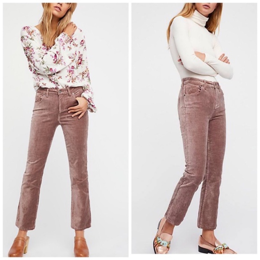 Free People Velvet Crop Flare Jeans